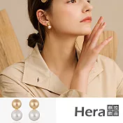 【Hera 赫拉】韓版珍珠精緻耳釘 #H100331F 亞金色