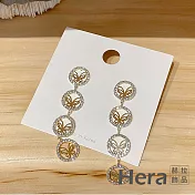 【Hera 赫拉】理智派生活同款長款個性水鑽耳環 H11008135 金色