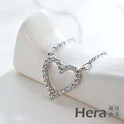 【Hera 赫拉】理智派生活同款愛心鑲鑽項鍊 H11008139 銀色