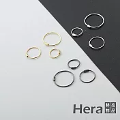 【Hera 赫拉】精鍍銀耳圈耳扣骨釘-3入各1色 H111030118 黑色