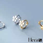 【Hera 赫拉】韓版花朵耳扣甜美愛心耳環 H111041804 銀色
