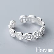 【Hera 赫拉】文青銅錢串錢開口戒 H111061405 銀