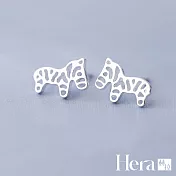 【Hera 赫拉】文青小斑馬精鍍銀耳針 H111072602 銀色