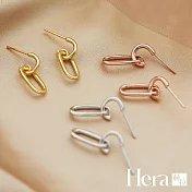 【Hera 赫拉】精鍍銀個性雙環橢圓耳環 H111120701 金色