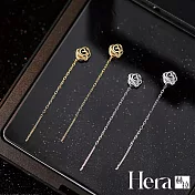 【Hera 赫拉】鏤空玫瑰花流蘇精鍍銀耳環 H111120705 金色