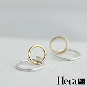【Hera 赫拉】歐美圓圈交錯精鍍銀耳環 H111120707 銀色