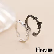 【Hera 赫拉】精鍍銀銀杏葉戒指 H111122004 黑色