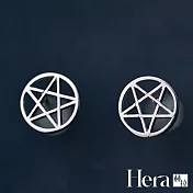 【Hera 赫拉】魔法陣五角星精鍍銀耳針 H111122808 銀色