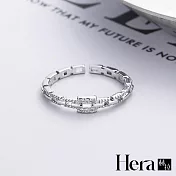 【Hera 赫拉】輕奢方鑽鍊條精鍍銀戒指 H112061304 銀色