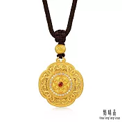 【點睛品】寶相花 黃金鑽石紅瑪瑙項鍊