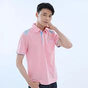 【遊遍天下】男款抗UV防曬吸濕排汗速乾機能POLO衫(GS1043) XL 粉藍