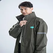 【KASAN 】買衣送傘HooMua城市穿梭輕量機能雨衣(雨衣/風雨衣/機能雨衣)/買就送KASAN金士曼雨傘 長版機能綠