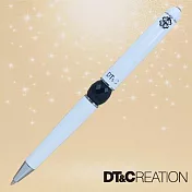 【DT&CREATION】潘朵拉珠翡黃騰達原子筆 - 附項鍊 (天然黑翡翠-附專業機構珠寶鑑定書) 純潔白