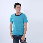 【遊遍天下】MIT男款抗UV 吸濕排汗速乾運動圓領衫 T恤(GS2011) M 水藍