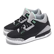 Nike Air Jordan 3 Retro GS Green Glow 大童 女鞋 3代 黑 綠 爆裂紋 DM0967-031 23.5cm BLACK/GREEN