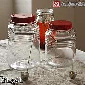 【ADERIA】日本進口復刻玻璃梅酒瓶/醃漬罐3L+4L