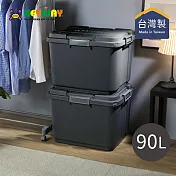 【台灣KEYWAY】TK902 SUV 多功能滑輪整理箱-90L- 灰