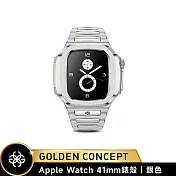 ★送原廠提袋+進口醒酒器★Golden Concept Apple Watch 41mm 保護殼 WC-RO41 銀錶殼/銀不鏽鋼錶帶 (18K金PVD鍍層)