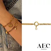 AEC PARIS 巴黎品牌 珍珠母貝手鍊 同心圓金手鍊 CHAIN BRACELET CHERISH
