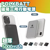 【POLYBATT】石墨烯銅導散熱行動電源 磁吸三用 Apple Watch、AirPods耳機皆支援 夜藍