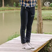 ADISI 女高抗風超撥水修身保暖長褲AP2321012 (S-2XL)｜磨毛 防潑水 彈性 快乾 登山 休閒 M 極限黑