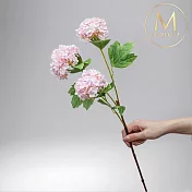 【Floral M】京都夏日繡球木槿粉仿真花花材（1入組）