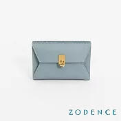ZODENCE SICILIA進口牛皮簡約中夾 幽藍