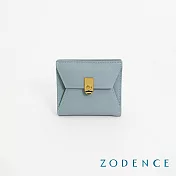 ZODENCE SICILIA進口牛皮簡約短夾  幽藍