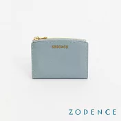 ZODENCE LIZ進口牛皮弧頂鑰匙零錢包 幽藍