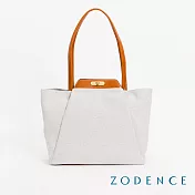 ZODENCE DION德國帆布商務休閒水滴釦肩背包 貴族白