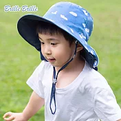 【Brille Brille】海馬系列 頸部防護 兒童防曬帽 (可收放型) - 2款可選 河岸派對