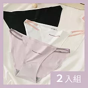 CS22 性感腰頭無痕冰絲純棉低腰內褲(3件/入)-2入 M 白+紫+黑