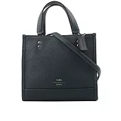 COACH Dempsey Tote 22 銀字荔枝皮革二用托特包 單寧藍