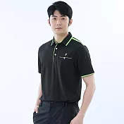 【遊遍天下】男款抗UV防曬吸濕排汗速乾機能POLO衫(GS1045) M 黑色