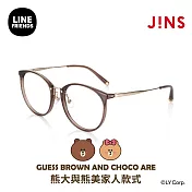 JINS｜LINE FRIENDS系列眼鏡-熊大與熊美款式(URF-24S-039) 棕x金