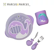 【MARCUS&MARCUS】動物樂園用餐訓練學習禮盒組-紫鯨魚