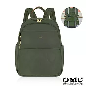 【OMC】秀麗簡約機能款通勤休閒後背包23346(附胸扣) 經典綠