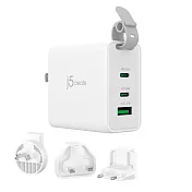 j5create 65W GaN氮化鎵3孔智慧型 快速電源供應器(附旅行萬國轉接頭組) - JUP3565V