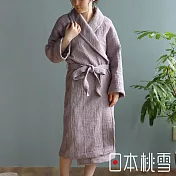 【日本桃雪】雙面紗布立體織紋輕質浴袍/睡袍 (霧粉紫) | 鈴木太太公司貨