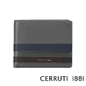 【Cerruti 1881】限量2折 義大利頂級小牛皮12卡短夾 全新專櫃展示品(灰色 CEPU05696M)