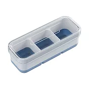 小樹屋-附蓋三格易脫模小型矽膠製冰盒(2入) 冰雪藍2入