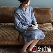 【日本桃雪】異素材紗質輕柔瞬吸浴袍/睡袍(多色任選- 雲彩藍) | 鈴木太太公司貨