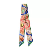 Hermes 愛馬仕 Funny Ice Cream Twilly絲巾 米金/祖母綠/紅