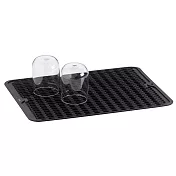 《KELA》Rena矽膠長方碗盤瀝水墊(黑40x30) | 餐具杯盤墊 隔水墊 流理臺墊
