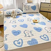 【巴芙洛】可水洗乳膠涼感絲涼蓆涼感墊(含同款枕頭套/雙人加大同一價格/乳膠床墊/床席/涼感床墊/涼席) 愛心恐龍-雙人加大