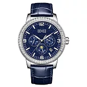 BEXEI 貝克斯 9191 超霸星河系列 日月星辰 鏤空 全自動機械錶 手錶 腕錶 9191 魅力藍