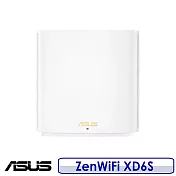 ASUS 華碩 ZenWiFi XD6S 一入組 AX5400 雙頻WiFi 6全屋網狀WiFi路由器 白色