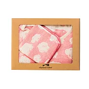 JOGAN日本成願毛巾 elephant infant 象寶貝系列 純棉防踢被+手帕 禮盒組 河馬粉紅