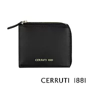 【Cerruti 1881】限量2折 義大利頂級小牛皮零錢包 全新專櫃展示品(黑色 CEPD06163M)