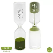 日本Pala-Dec翻轉文字玻璃Flows Sandglass沙漏計時器咖啡FWT-30秒/抹茶FWT-60秒(2選1)沏茶砂時計砂漏 適手沖咖啡沖泡茶葉 抹茶60秒